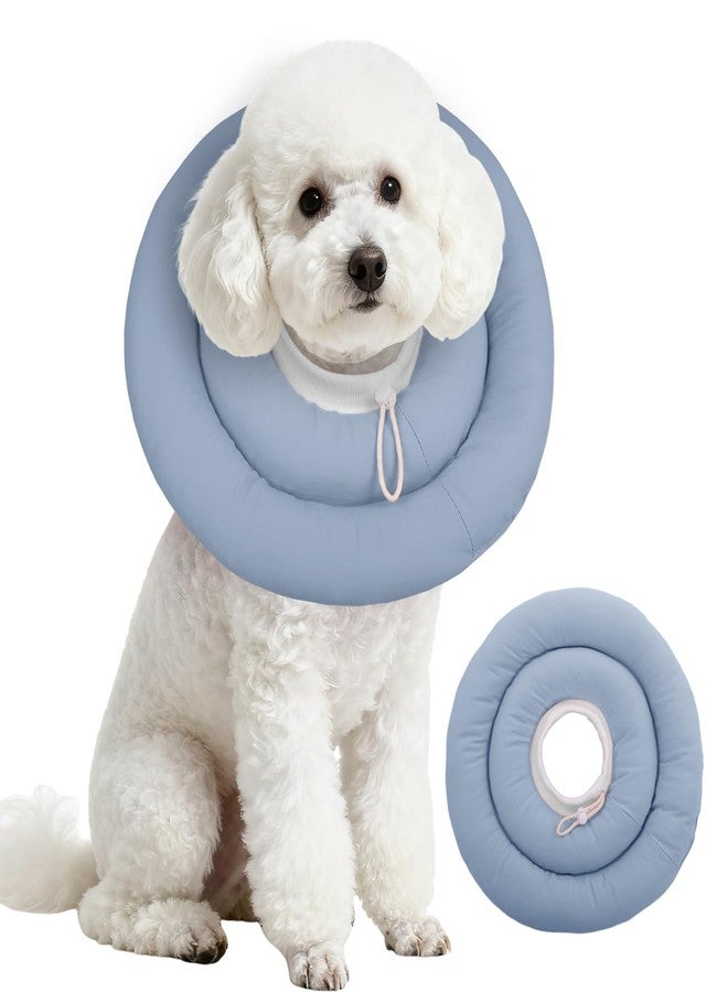 IDOMIK Dog Recovery Collar, Waterproof Soft Dog Cone After Surgery, Comfy Protective Elizabethan Collar Alternative for Dogs Cats, Adjustable Pet Neck Donut Cone Anti-Licking Biting Wounds,Blue,M - Image 1